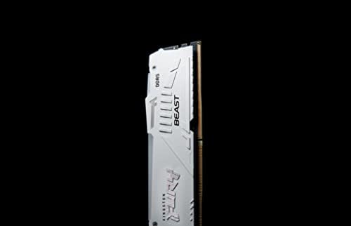 קינגסטון Fury Beast White RGB 32GB 6000MT/S CL36 DDR5 Expo Dimm | סנכרון אינפרא אדום | תוכנת Ctrl Fury | Overclocking | Plug n Play | AMD Expo | ערכה של 2 | KF560C36BWEAK2-32